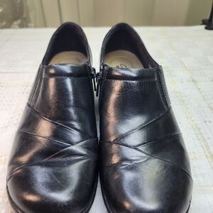 Clarks Black Leather Ankle Booties